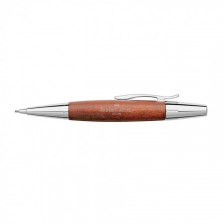 E-Motion Pearwood Twist Pencil with Chrome Metal Tip, 1.4mm, Reddish Brown